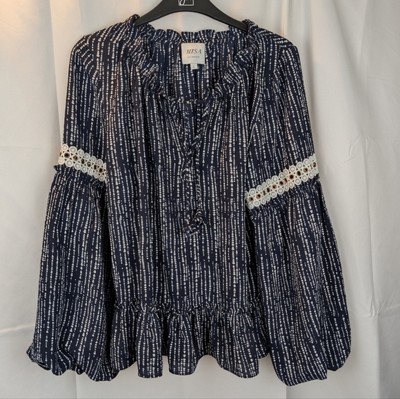 Misa Los Angeles Carmen  Blouse Size L In EUC - Picture 2 of 10